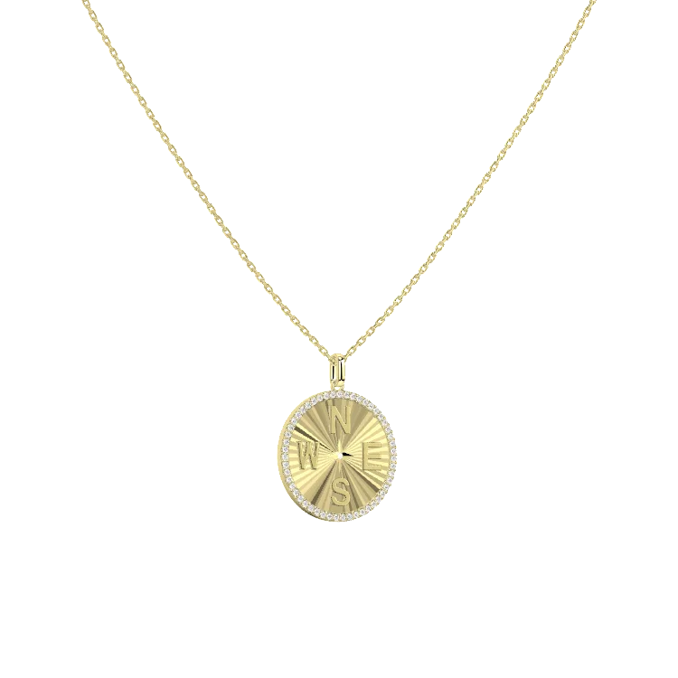 18k Gold Plated Personal Story Medallion Necklace – Lucky Symbol & Engravable（Pleated）AW24N007A
