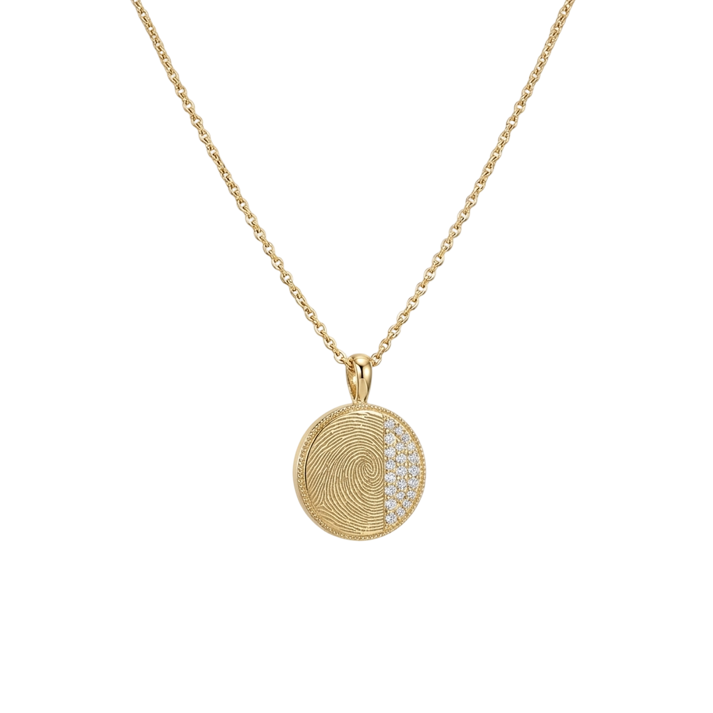 Gold Plated Plain-Edge Round Necklace SN045BRF (Brass)