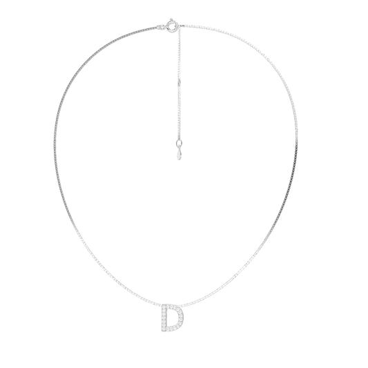 Rhodium Plated Initial Necklace AW24N006R