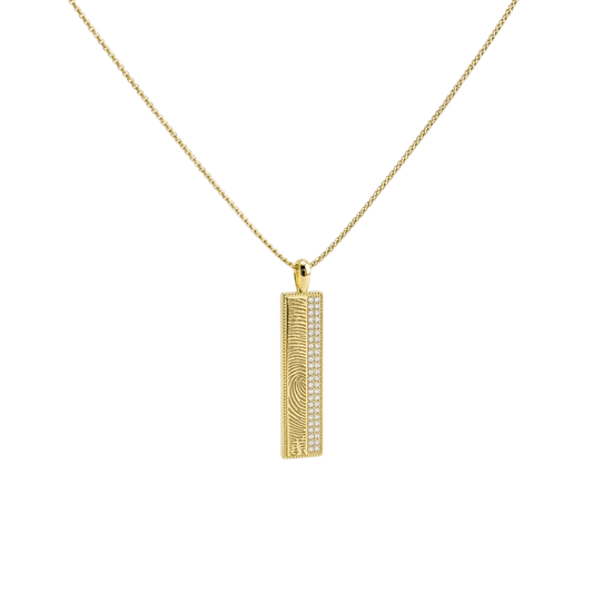Gold Plated Beaded-Edge Rectangular Necklace  SN045BRF (Brass)