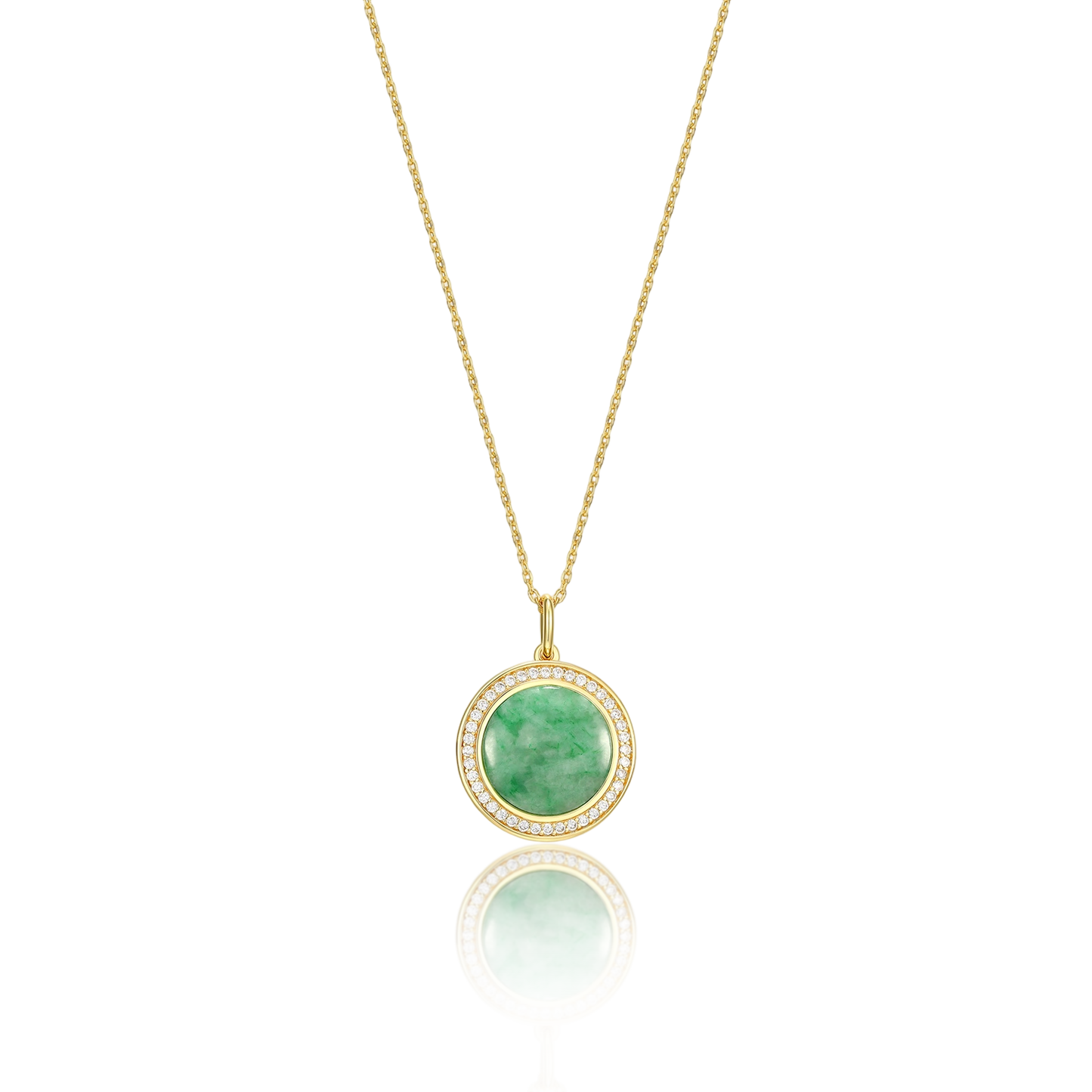 18K Gold Plated Legacy Jade Locket SN004BR (Brass)
