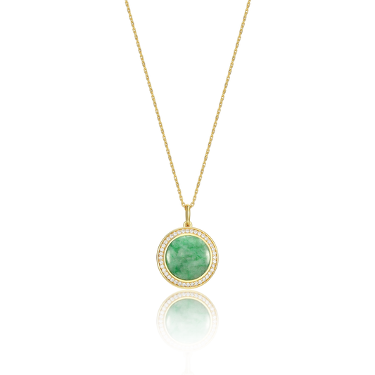 18K Gold Plated Legacy Jade Locket SN004BR (Brass)