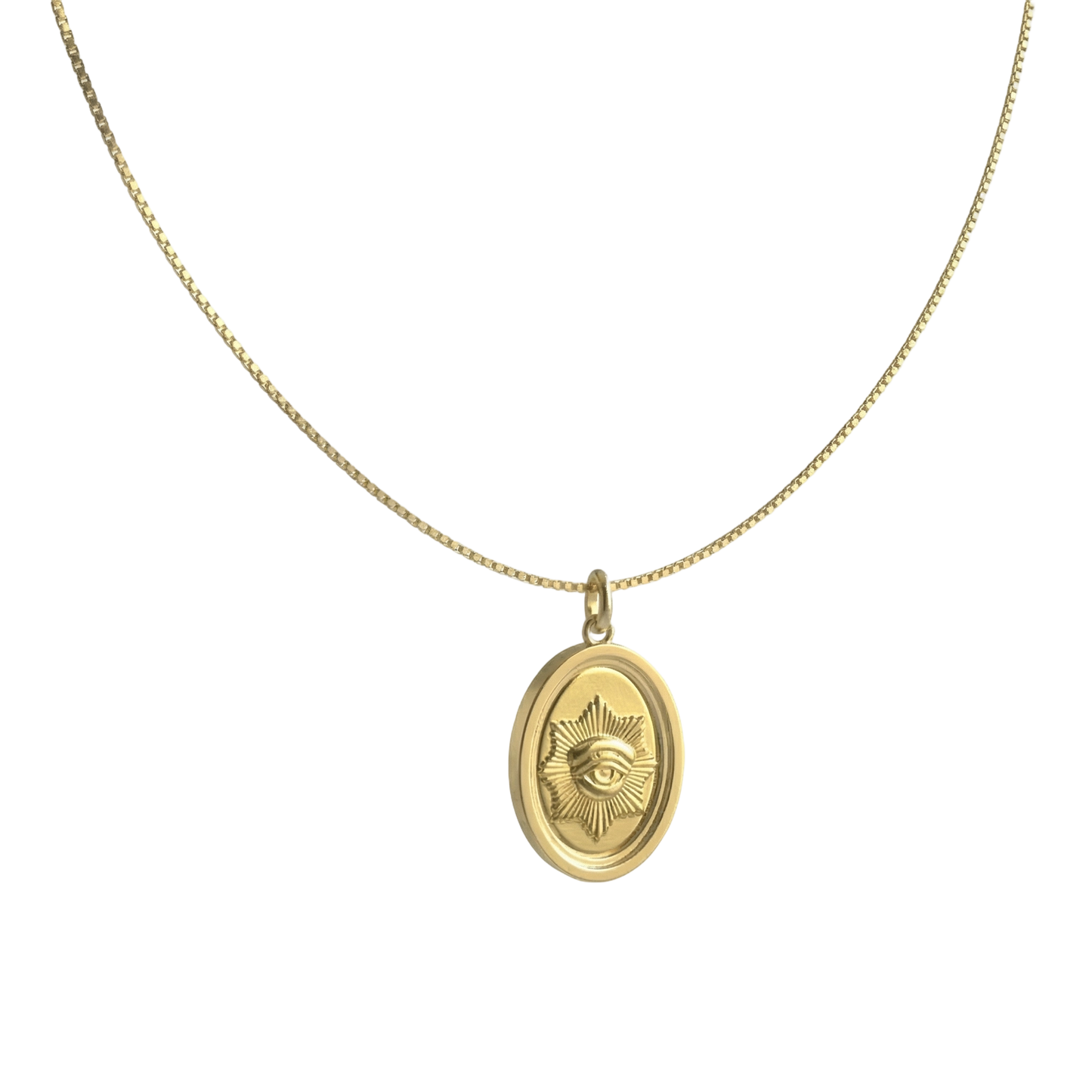 18K Gold Plated Oval PortraScribe Necklace for Both Men and Women