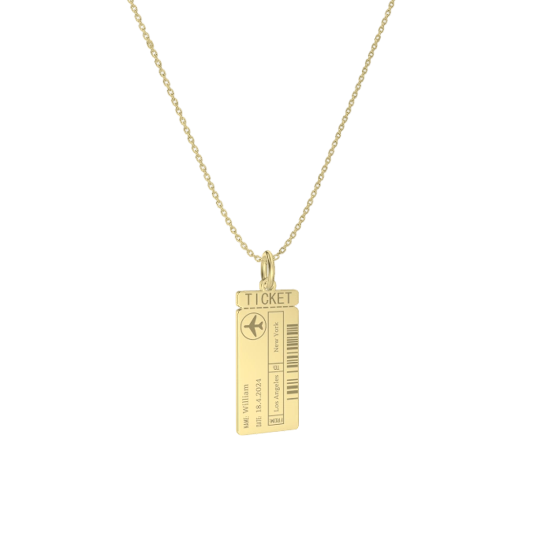 Classic Woman Boarding Ticket Necklace SN003MAP