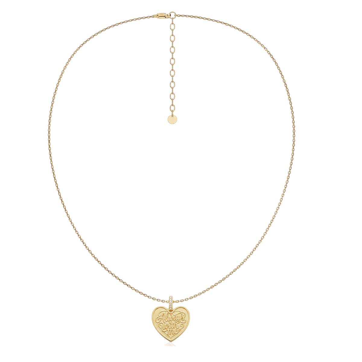 Personalized Heart Relief Message Necklace Silver SN055