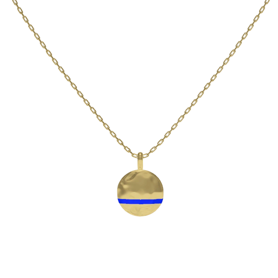 Gold Plated Round SoulPrint Enamel Necklace
