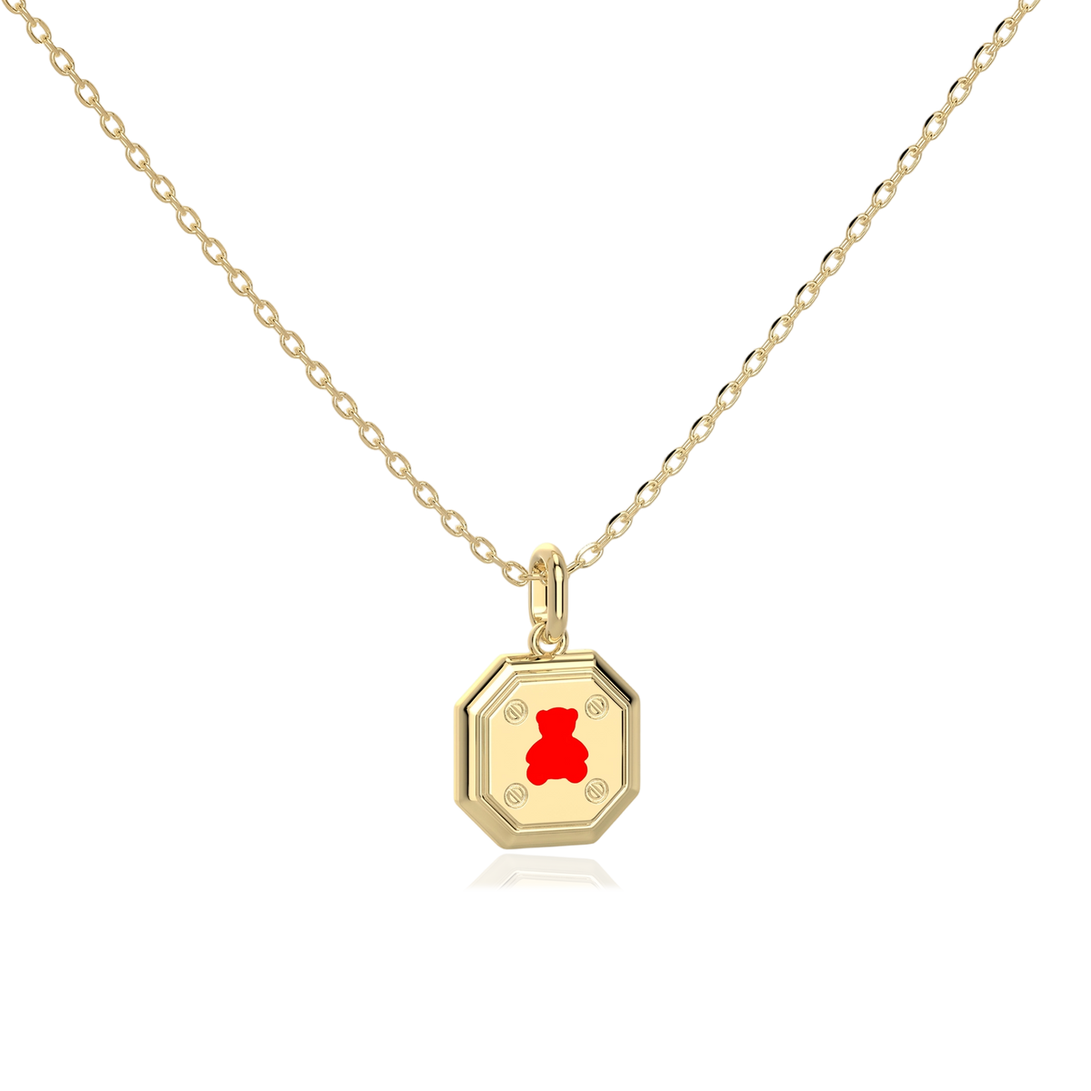 Enamel Charm Necklace Silver SN052