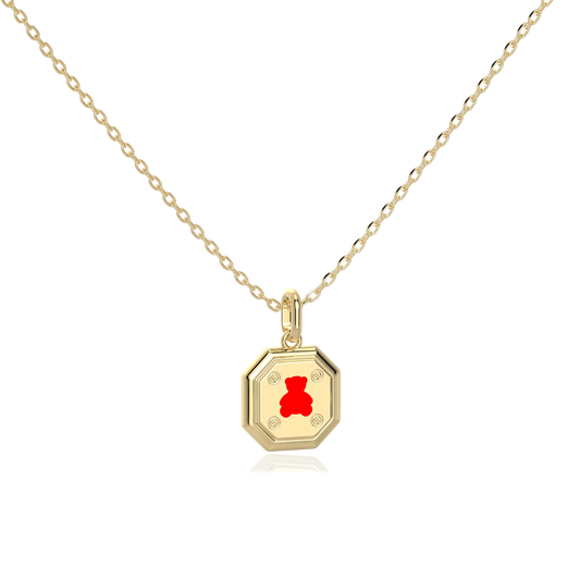 Enamel Charm Necklace Silver SN052