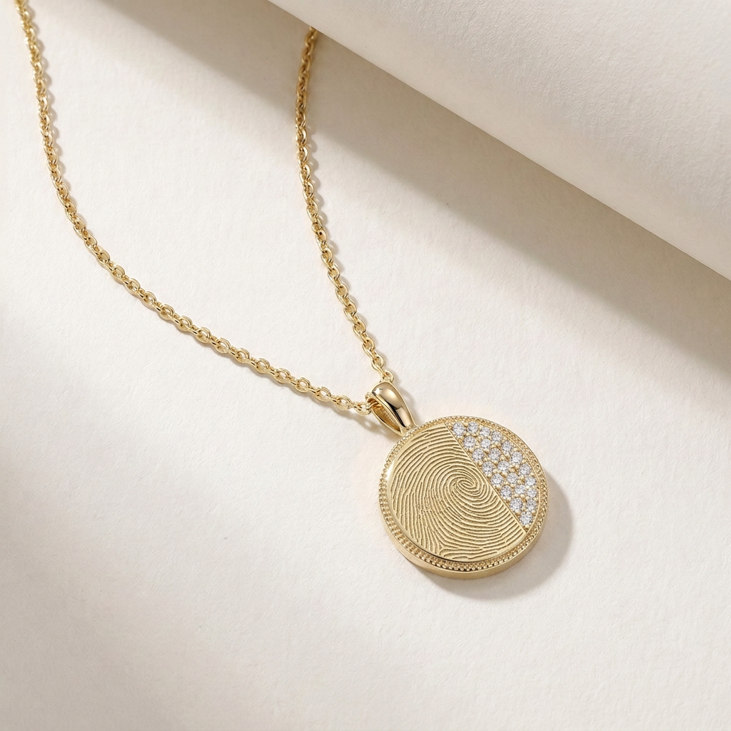 Gold Plated Plain-Edge Round Necklace SN045BRF (Brass)