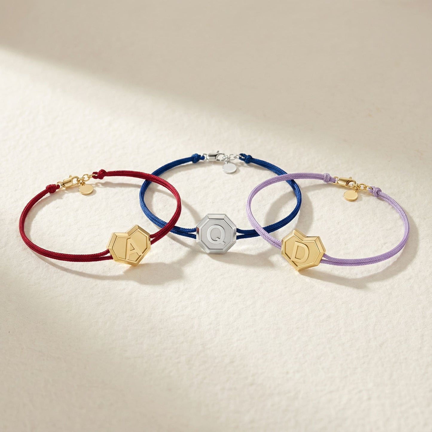 Heart Facet Bead Minitials Facet Bead Bracelet SB004H