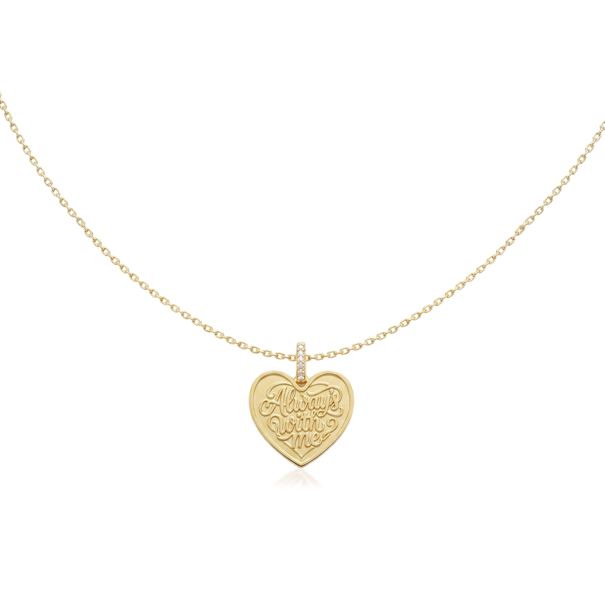 Personalized Heart Relief Message Necklace Silver SN055