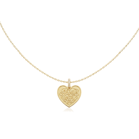 Personalized Heart Relief Message Necklace Silver SN055