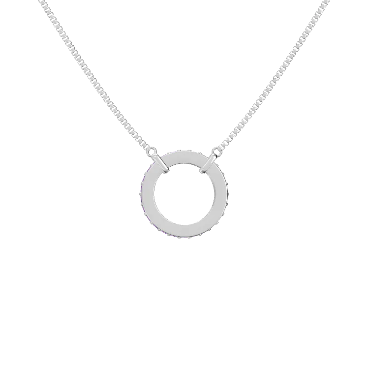 Circle of Love-March Birthstone Family Engraving Necklace SN041CARD (Personalized Note Jewelry)