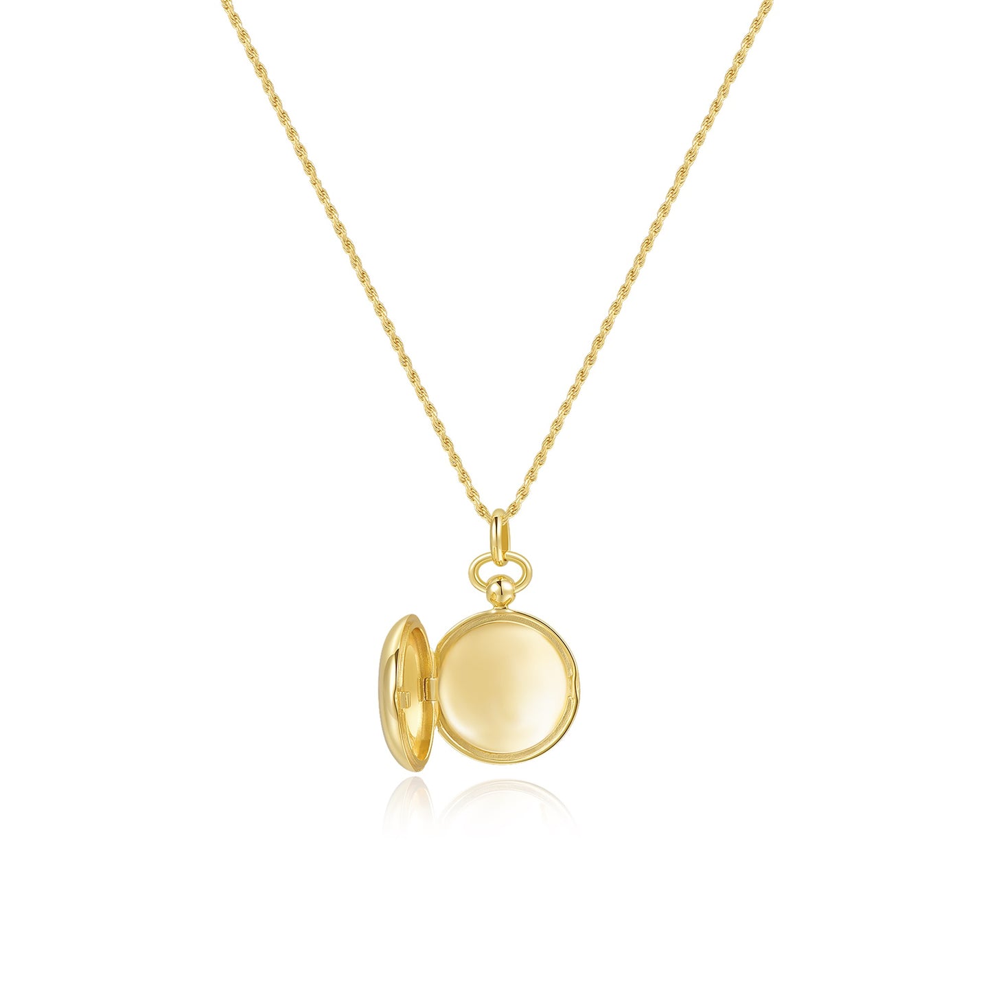 18K Gold Plated Luna Halo Whisper Locket SN006BR (Brass)