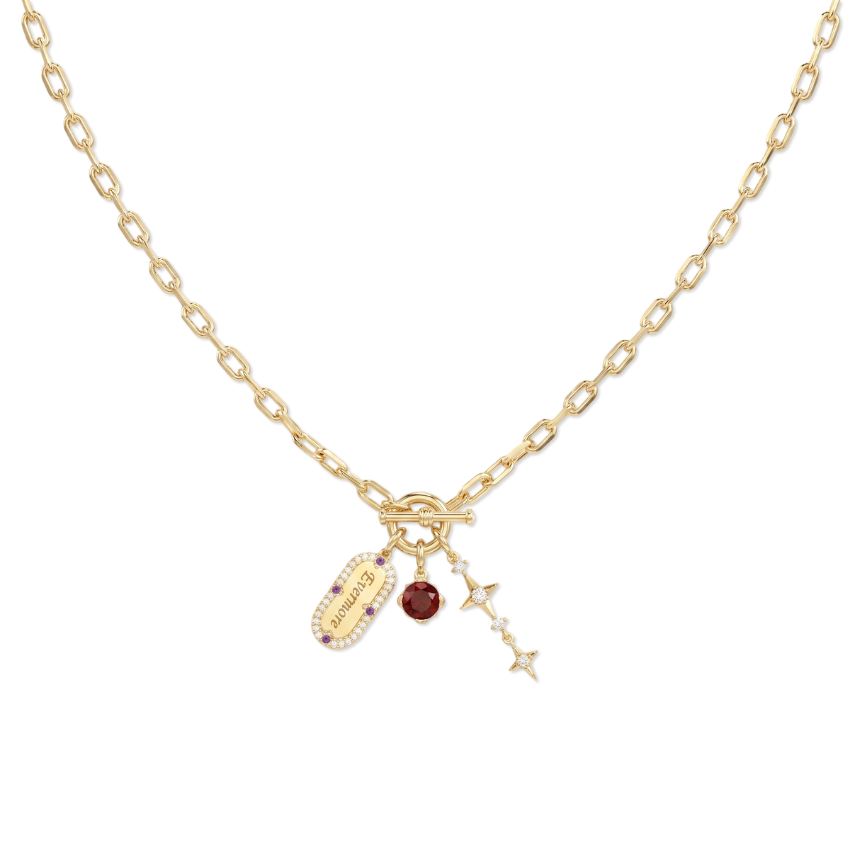 18K Gold Plated 3 Charms Necklace  SN050