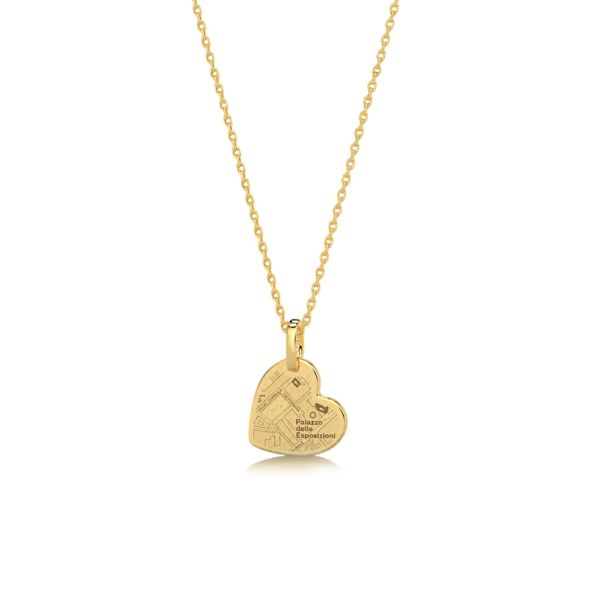 18K Gold Plated Silver Heart Engravable Necklace SS25N001MAP