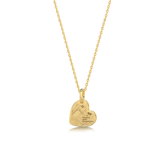 18K Gold Plated Silver Heart Engravable Necklace SS25N001MAP