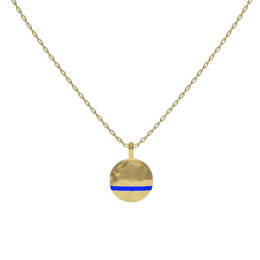 Gold Plated Round SoulPrint Enamel Necklace SN044 (Brass)