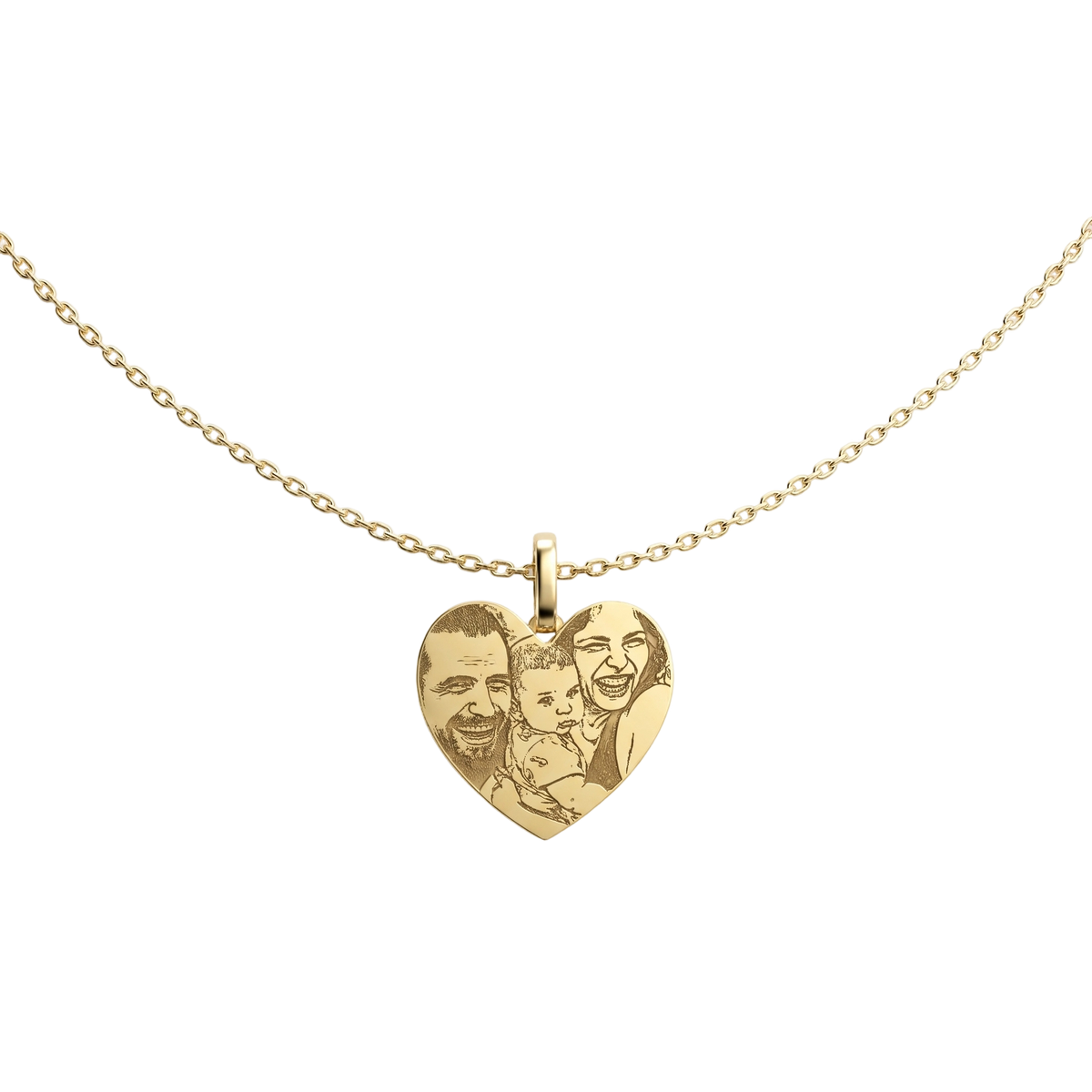 Personalized Heart Relief Message Necklace Silver SN055