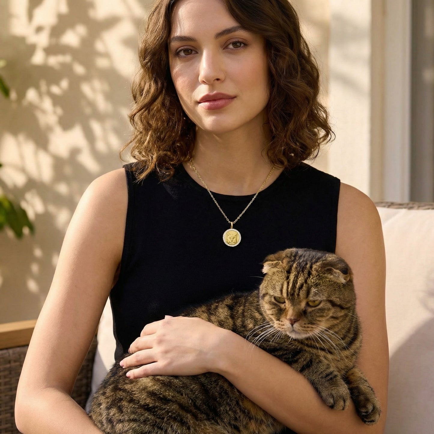 18K Gold Plated Round MemoraCarve Necklace