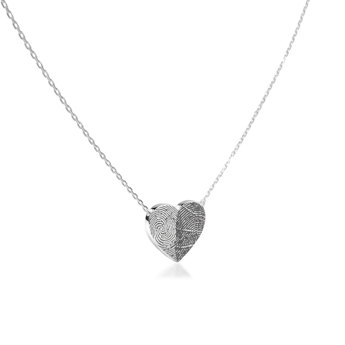Rhodium Plated Silver Heart Initial Necklace AW24N003R