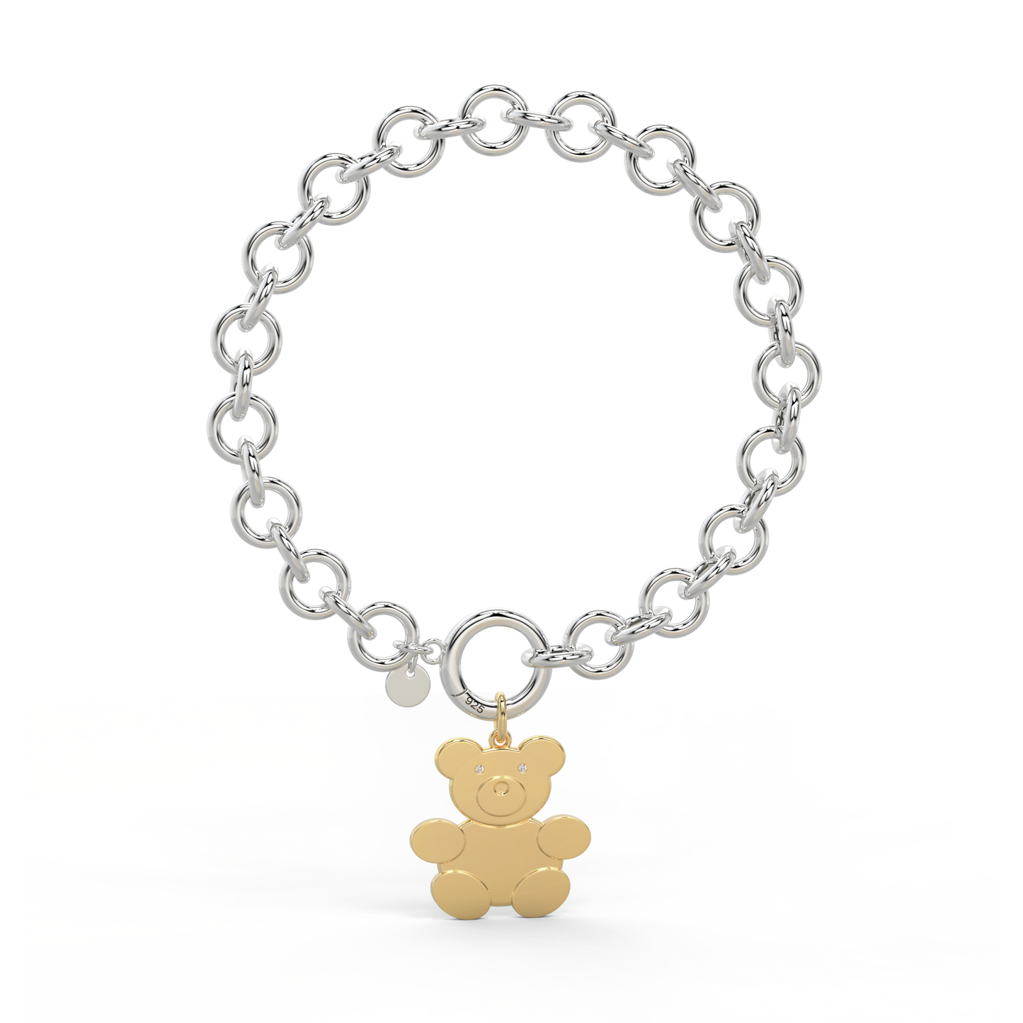 Teddy Family Bracelet in 2 Tunes Color SB008BRF (Brass)
