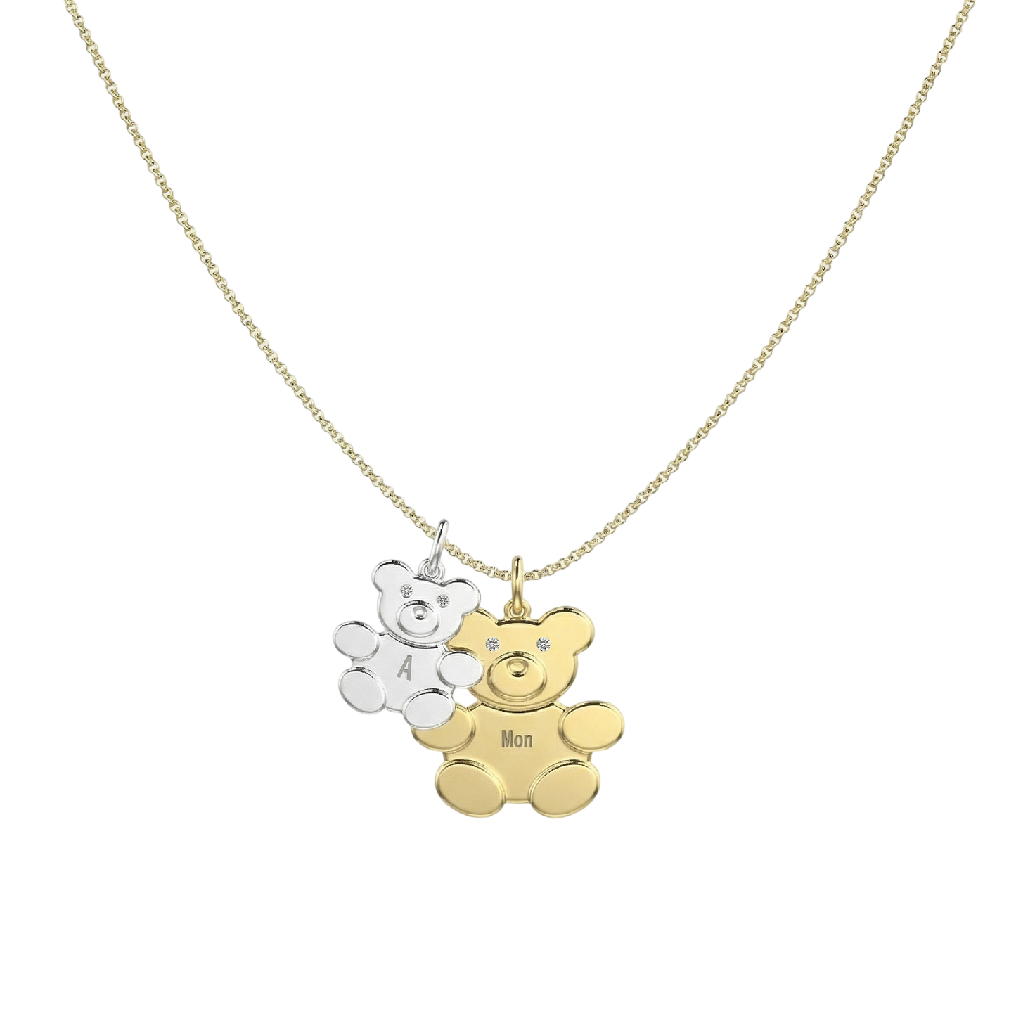 Teddy Family Necklace SN033BRF (Brass)