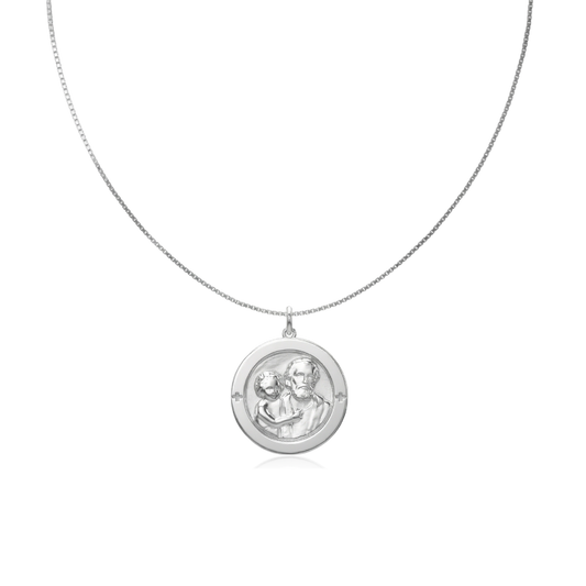 Rhodium Plated Round CircaCarve Necklace for Both Men and Women
