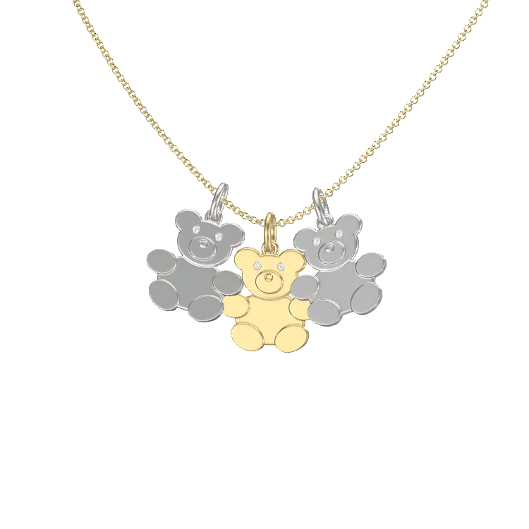 Teddy Family Necklace SN033G