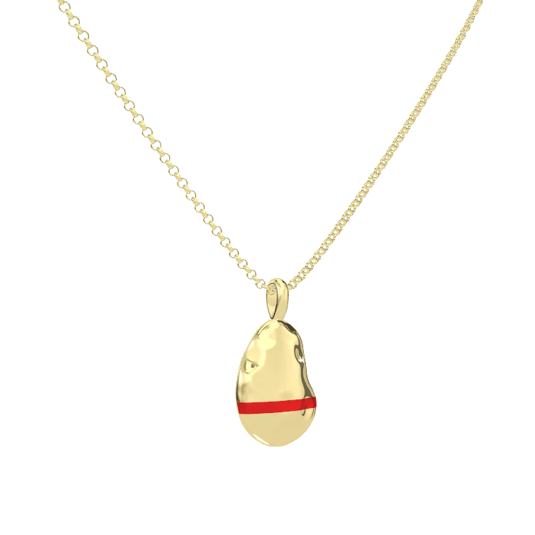 Rhodium Plated Rectangle SoulPrint Enamel Necklace SN044 (Brass)