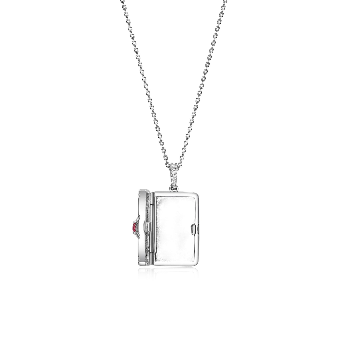 Rhodium Plated Modern Ray Locket SN013BR (Brass)