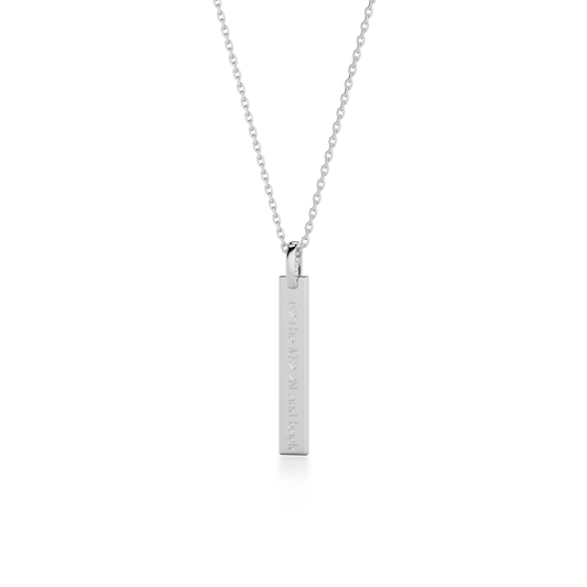 Rhodium Plated Long Rectangle Engravable Pendant SP003 (Quick Ship)