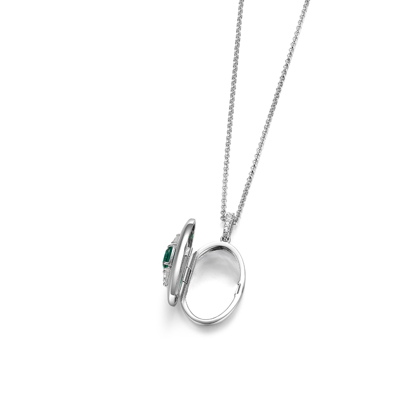 Rhodium Plated Guardian Eye Birthstone Locket SN005BR (Brass)