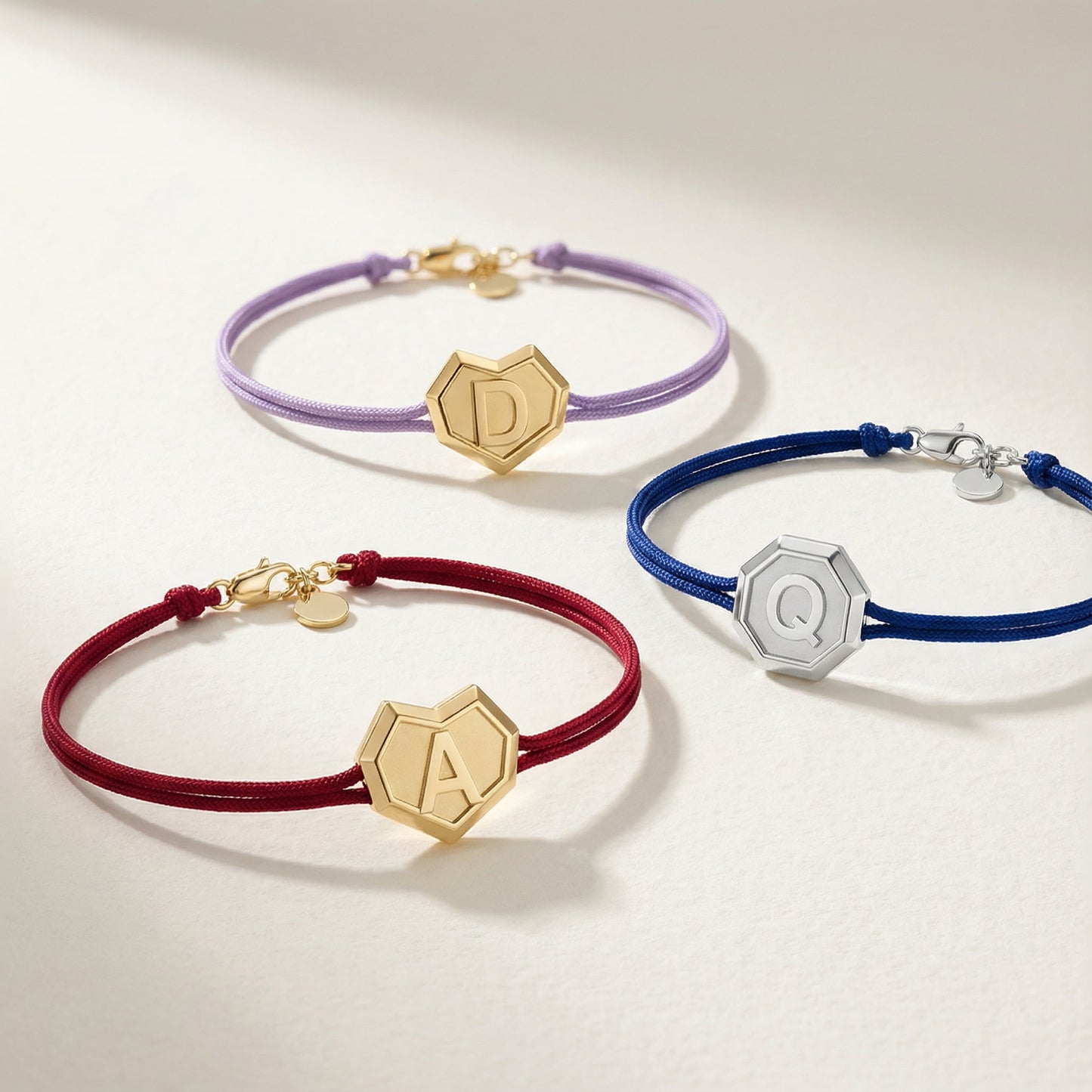 Heart Facet Bead Minitials Facet Bead Bracelet SB004H