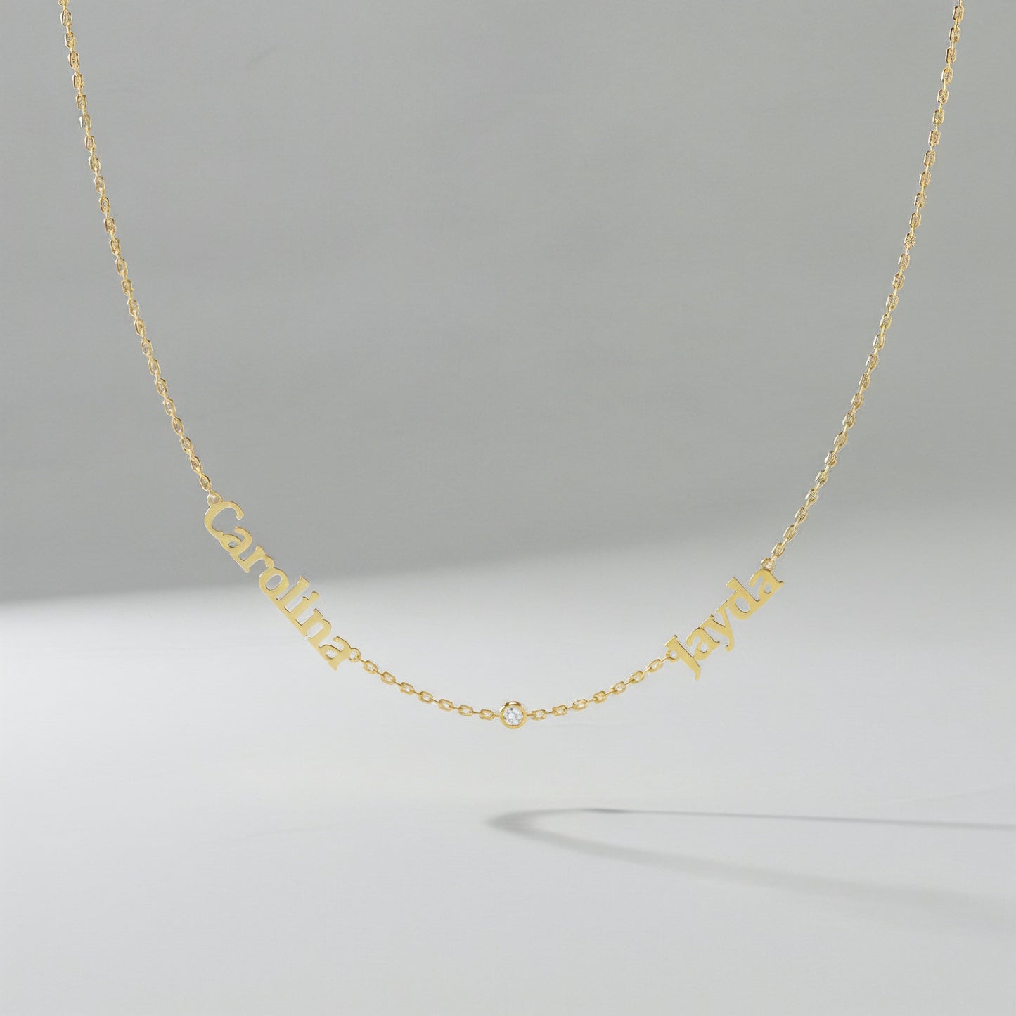 Linked by Love – Name Necklace with Emotional Spark SN014BR (Brass)