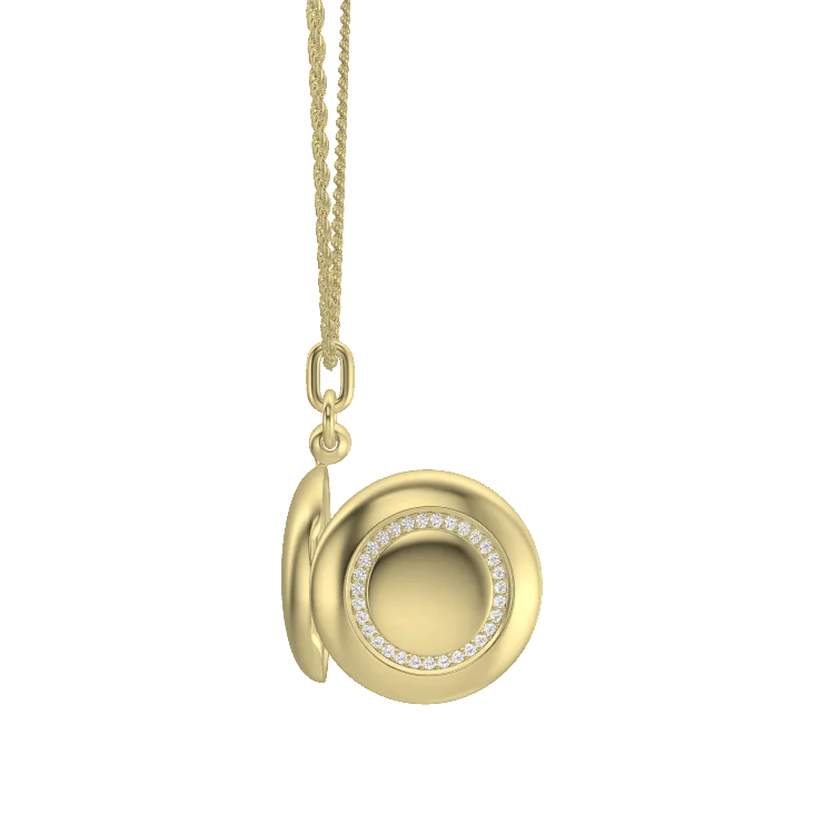 18K Gold Plated Luna Halo Whisper Locket SN006G