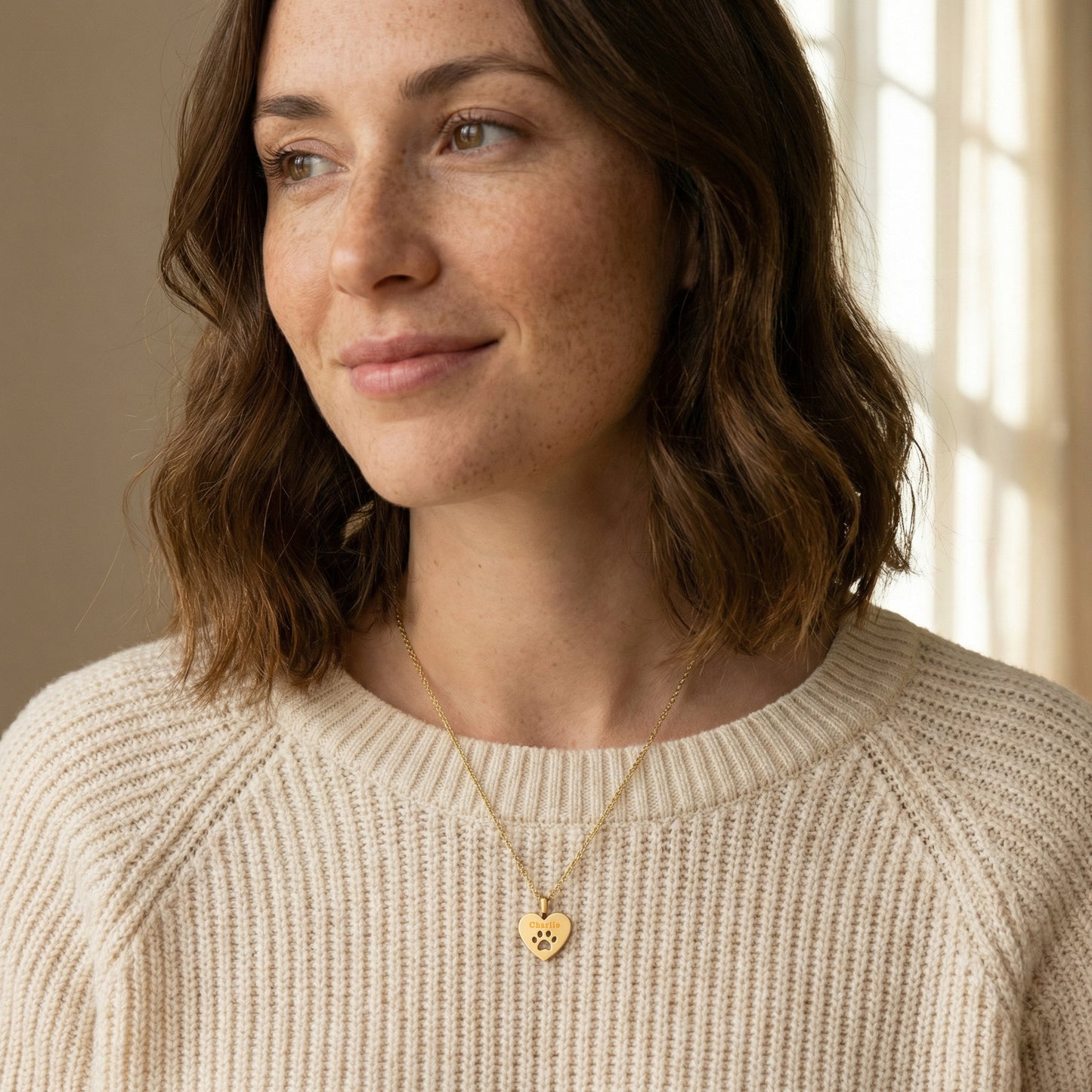 Yellow Gold Heart Tag Pendant