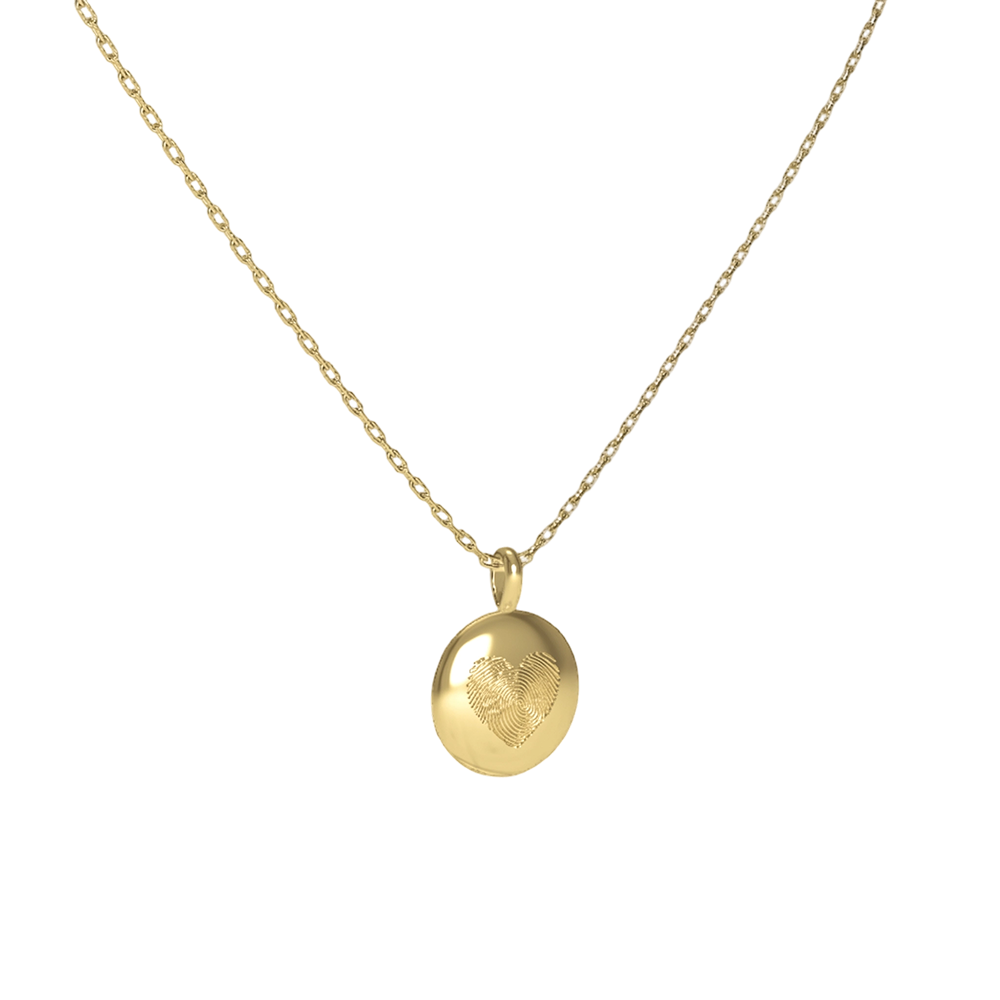 Gold Plated Round SoulPrint Enamel Necklace