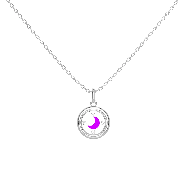 Enamel Charm Necklace Silver SN052
