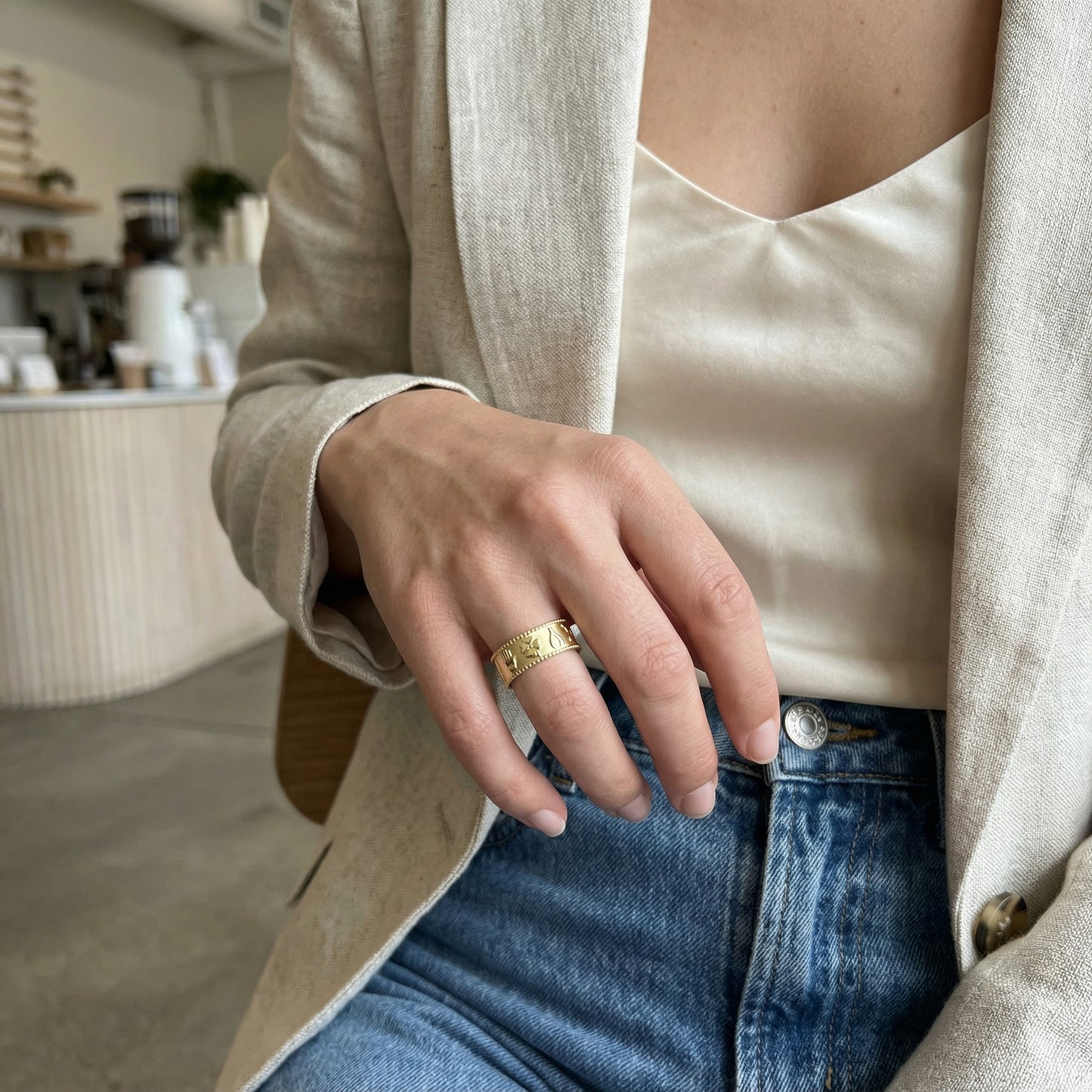 Milgrain CharmMark Lucky Ring SS25R002L