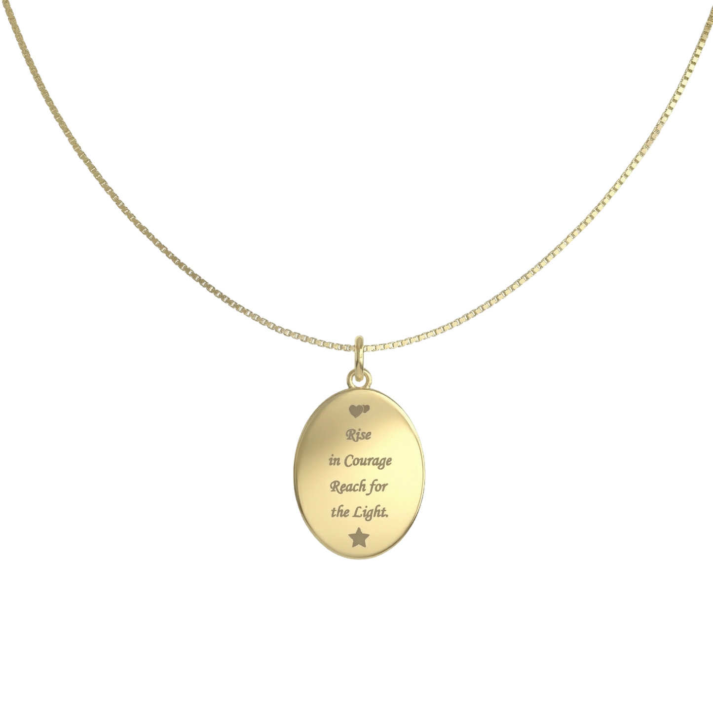 18K Gold Plated Oval PortraScribe Necklace for Both Men and Women