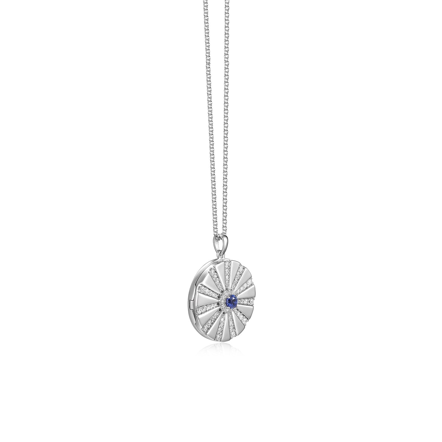 Rhodium Plated Modern Radiance Locket SN010BR (Brass)