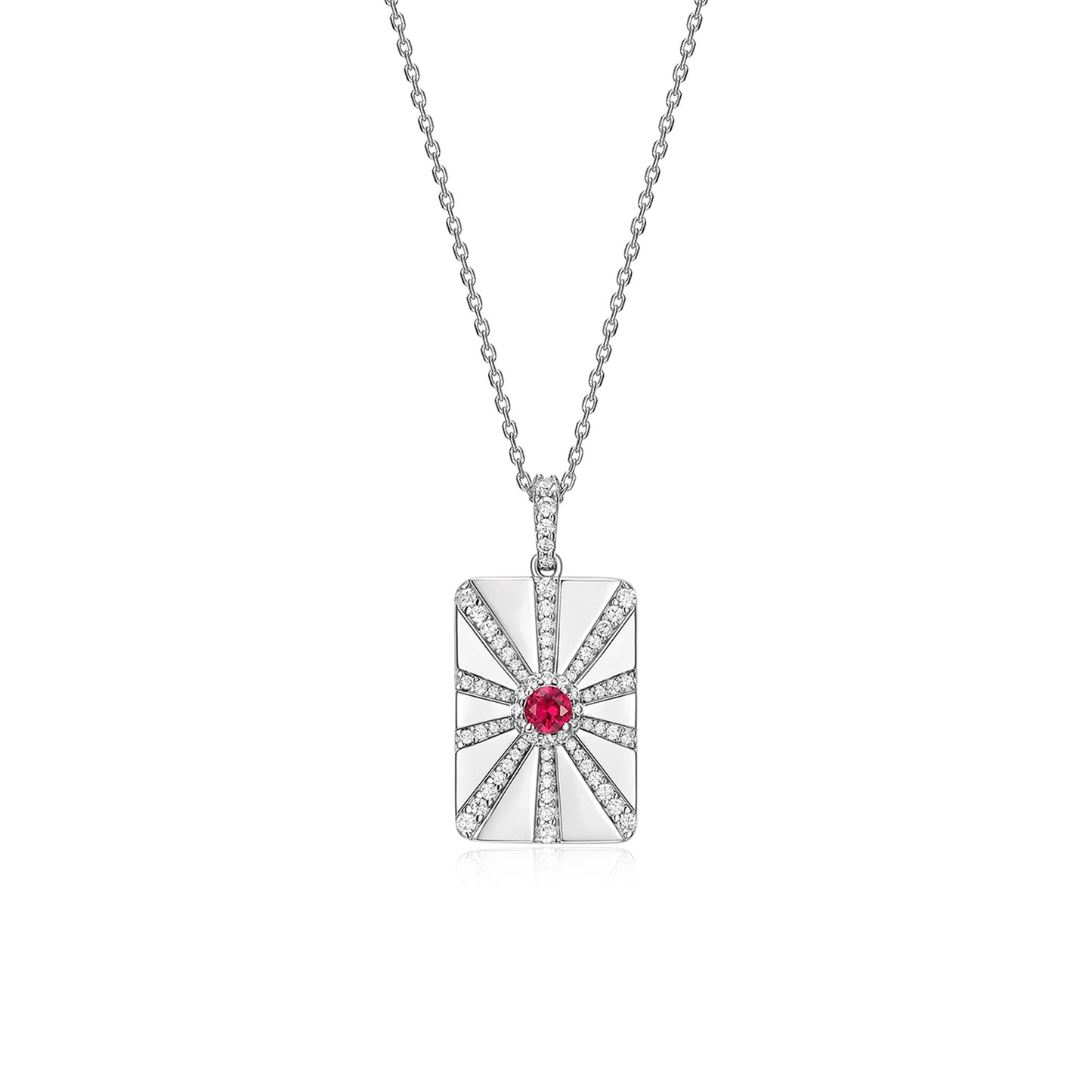Rhodium Plated Modern Ray Locket SN013BR (Brass)