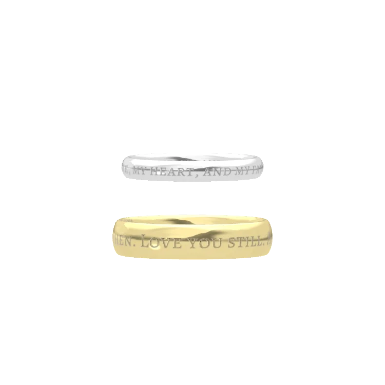 Fingerprint‑Engraved Couple Rings Silver SR013