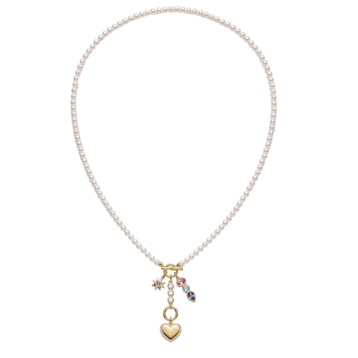 18K Gold Plated 4 Charms Necklace SN050