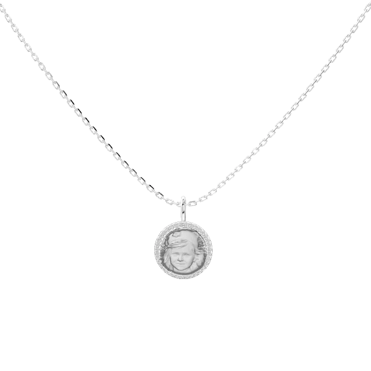 18K Gold Plated Round MemoraCarve Necklace