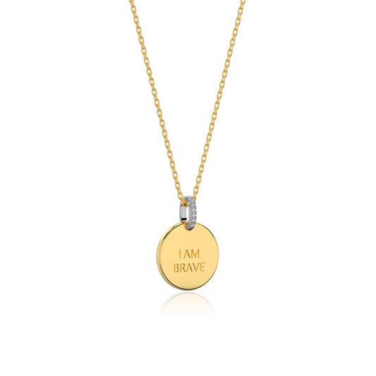 18K Gold Plated Round Engravable Pendant SP003