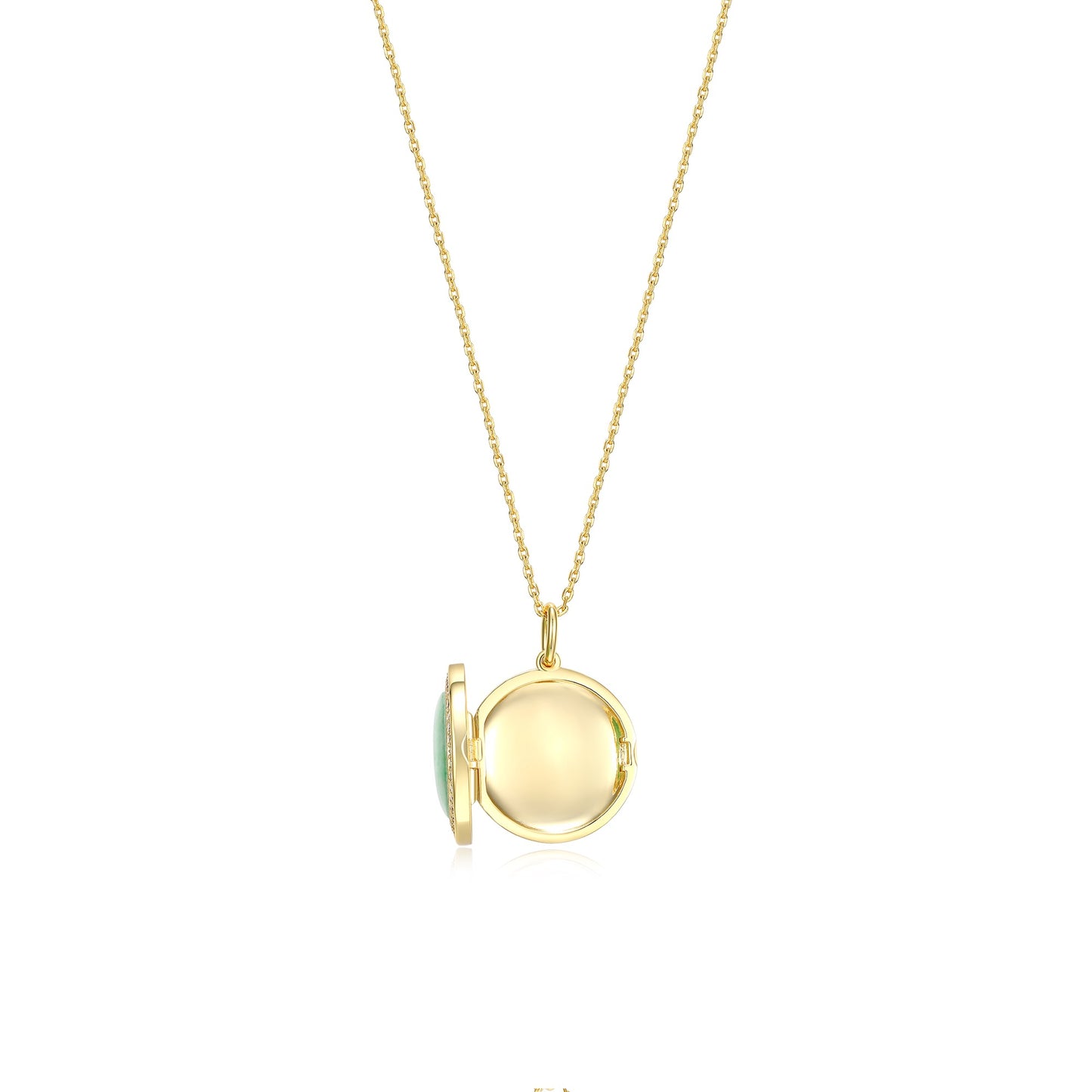 18K Gold Plated Legacy Jade Locket SN004BR (Brass)