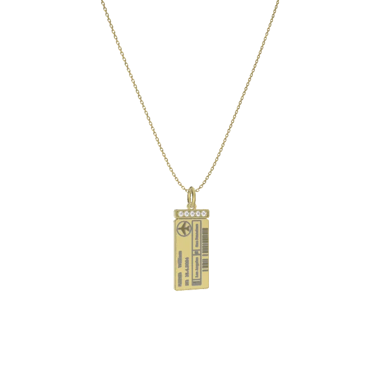 Luxe Woman Boarding Ticket Necklace SN003H