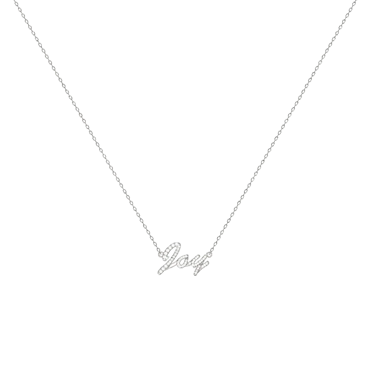 Rhodium Plated Classic Name Necklace SN020R